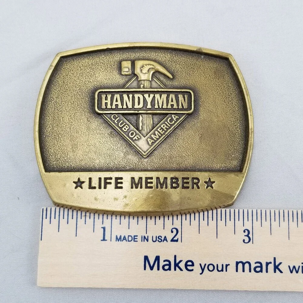 Belt‎ Buckle 1996 Handyman Club Of America Life Member Contractor Worker Gift